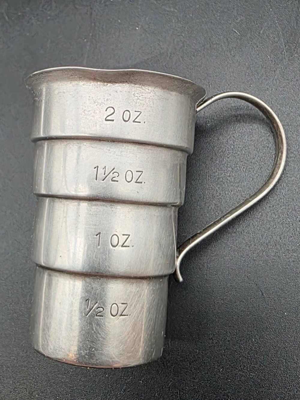 Vintage Napier Rare Sterling Silver 925 Graduated Jigger 2 oz Stepped Cup Drink
